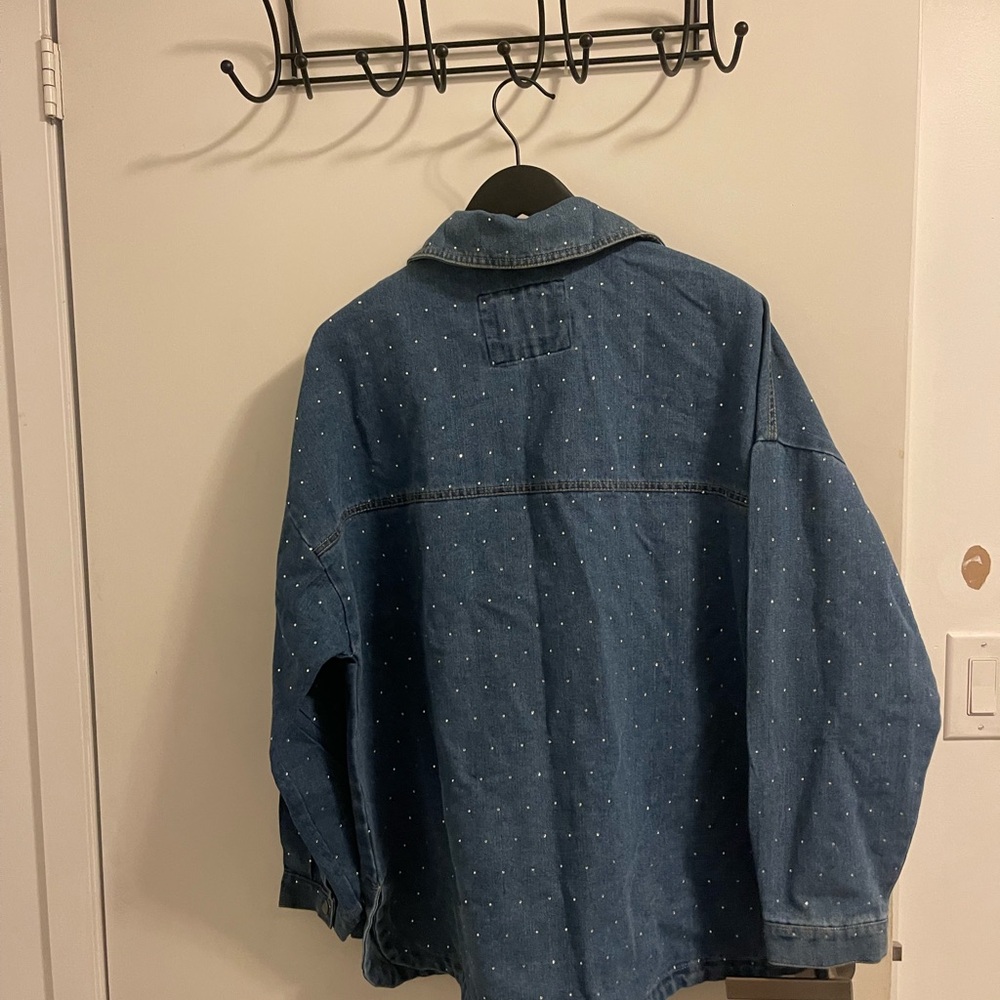 Denim Jacket with Rhinestone - Picture 3 of 3